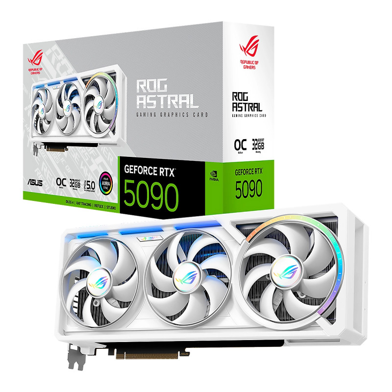 VIDEO ASUS ROG Astral GeForce OC Edition RTX-5090 32GB GDDR7 WHITE 512BIT 2HDMI 3DP 3Vent PCIe 5.0