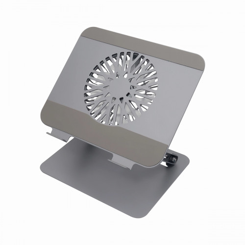 STAND Portable Notebook-Tablet Aluminium con Ventilador L121 Gris