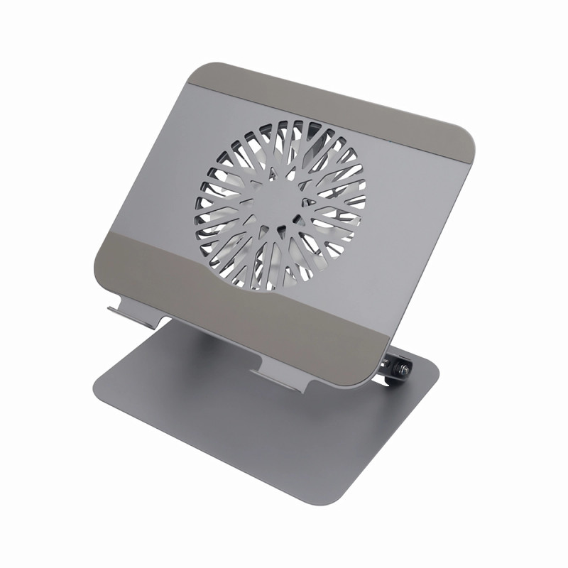 STAND Portable Notebook-Tablet Aluminium con Ventilador L121 Gris