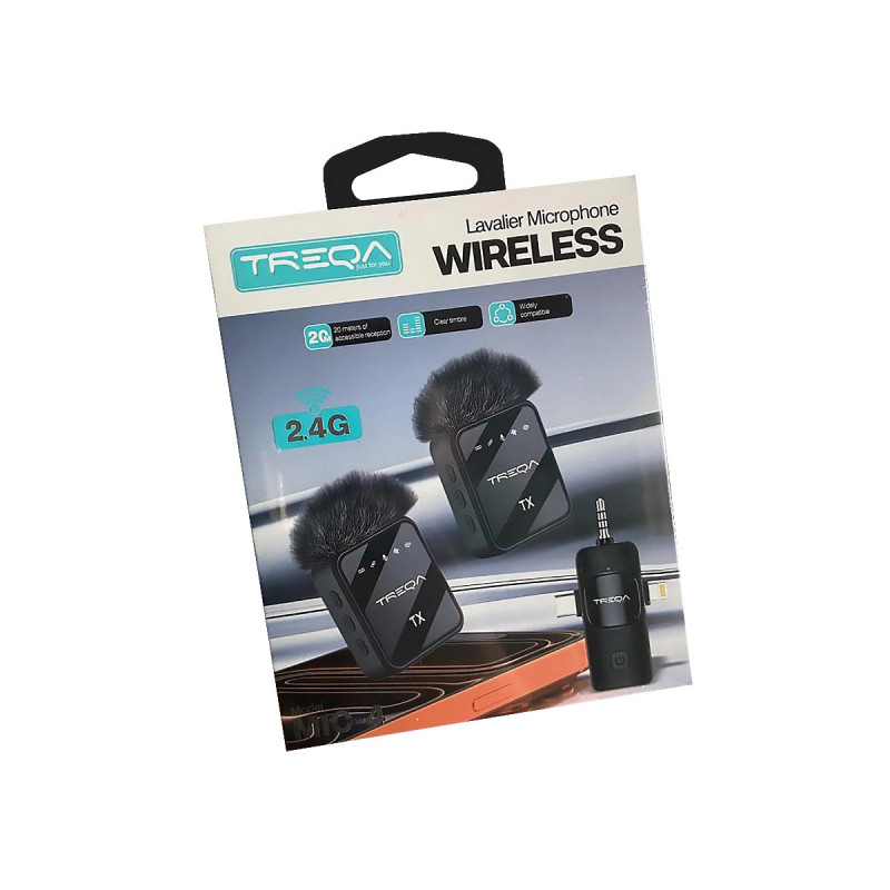 MICROFONO TREQA Lavalier Wireless Black