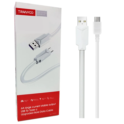 CABLE DE CARGA RÁPIDA TIPO C/6A BLANCO SILICONA