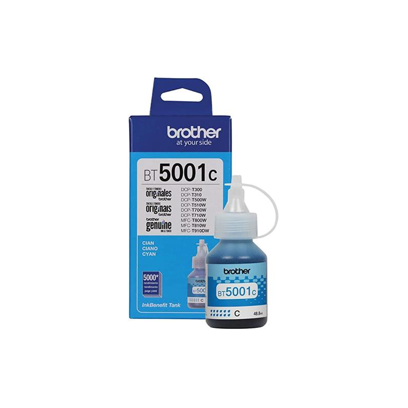 BOTELLA DE TINTA BROTHER BT5001C CYAN T510W T710W T310 T810W T910DW T420W T520W T720DW