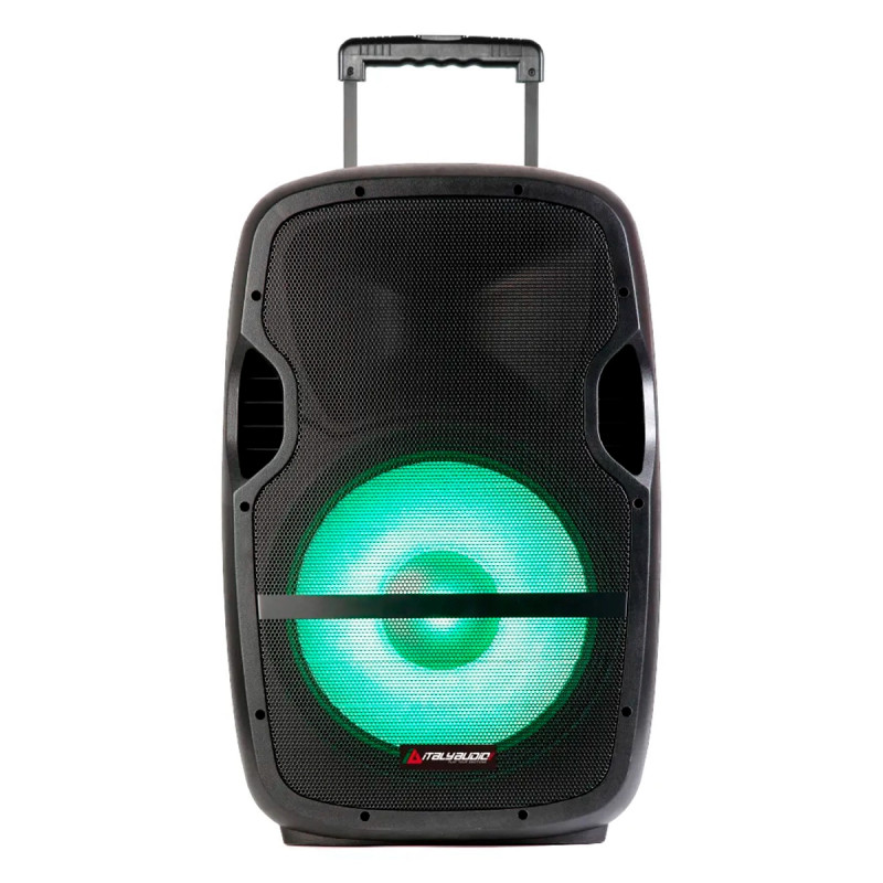 CAJA DE AUDIO ITALY ITL-TRO15 15Inch MP3 Pant-LED BT FM USB-SD RECARGABLE MIC STAND NEGRO