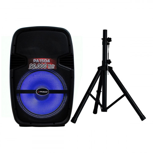 PARLANTE ITALY PA1504 15Inch 90000Watts MP3 MIC. PEDESTAL NEGRO