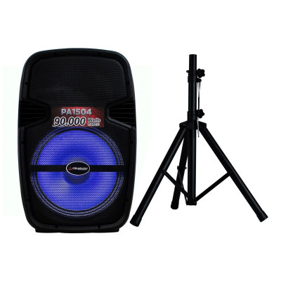 PARLANTE ITALY PA1504 15Inch 90000Watts MP3 MIC. PEDESTAL NEGRO