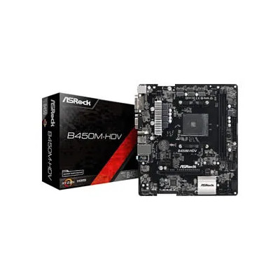 MBO ASROCK B450M-HDV AMD SOCKET AMD4 4XDDR4 VD SN RD HDMI DVI-D D-SUB 1M.2 6USB3.1 PCI-EXP3.0 UATX